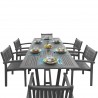 Renaissance Outdoor Patio Hand-scraped Wood 7-piece Dining Set with Extension Table - White BG