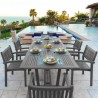Renaissance Outdoor Patio Hand-scraped Wood 7-piece Dining Set with Extension Table - Lifestyle