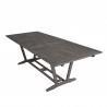 Renaissance Outdoor Patio Hand-scraped Wood Dining Extension Table - Extended