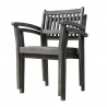 Renaissance Outdoor Patio Hand-scraped Wood Dining Chair - Close-Up