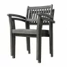 Renaissance Outdoor Patio Hand-scraped Wood Dining Chair - Close-Up - Renaissance Outdoor Patio Hand-scraped Wood Dining Chair - Close-Up