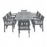 Vifah Renaissance Outdoor Patio Hand-scraped Wood 9-piece Dining Set with Extension Table - White BG