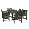 Renaissance Outdoor 9-piece Wood Patio Extendable Table Dining Set - White BG