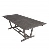 Renaissance Outdoor Wood Patio Extendable Dining Table - Angled