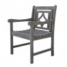 Renaissance Outdoor Wood Patio Extendable Dining Chair - Angled