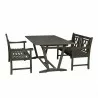 Renaissance Outdoor 3-piece Wood Patio Extendable Table Dining Set - Whiet BG - Renaissance Outdoor 3-piece Wood Patio Extendable Table Dining Set - Whiet BG