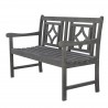 Renaissance Outdoor Wood Patio Extendable Bench - White BG