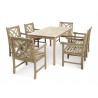 Renaissance Eco-friendly 7-piece Outdoor Hand-scraped Hardwood Dining Set with Rectangle Table and Arm Chairs