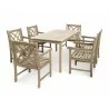 Renaissance Eco-friendly 7-piece Outdoor Hand-scraped Hardwood Dining Set with Rectangle Table and Arm Chairs - Renaissance Eco-friendly 7-piece Outdoor Hand-scraped Hardwood Dining Set with Rectangle Table and Arm Chairs