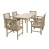 Renaissance Eco-friendly 7-piece Outdoor Hand-scraped Hardwood Dining Set with Rectangle Table and Arm Chairs