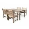 Renaissance Eco-friendly 5-piece Outdoor Hand-scraped Hardwood Dining Set with Rectangle Table and Arm Chairs - Renaissance Eco-friendly 5-piece Outdoor Hand-scraped Hardwood Dining Set with Rectangle Table and Arm Chairs