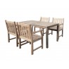 Renaissance Eco-friendly 5-piece Outdoor Hand-scraped Hardwood Dining Set with Rectangle Table and Arm Chairs