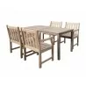 Renaissance Eco-friendly 5-piece Outdoor Hand-scraped Hardwood Dining Set with Rectangle Table and Arm Chairs - Renaissance Eco-friendly 5-piece Outdoor Hand-scraped Hardwood Dining Set with Rectangle Table and Arm Chairs