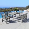 Renaissance Outdoor 6-piece Hand-scraped Wood Patio Dining Set with 4-foot Bench - Lifestyle
