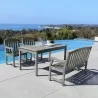 Renaissance Outdoor 4-piece Hand-scraped Wood Patio Dining Set with 4-foot Bench - Lifestyle - Renaissance Outdoor 4-piece Hand-scraped Wood Patio Dining Set with 4-foot Bench - Lifestyle