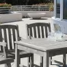 Renaissance Outdoor 4-piece Hand-scraped Wood Patio Dining Set with 4-foot Bench - Lifestyle - Renaissance Outdoor 4-piece Hand-scraped Wood Patio Dining Set with 4-foot Bench - Lifestyle