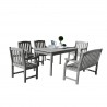 Renaissance Outdoor 6-piece Hand-scraped Wood Patio Dining Set with 4-foot Bench - White BG