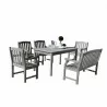 Renaissance Outdoor 6-piece Hand-scraped Wood Patio Dining Set with 4-foot Bench - White BG - Renaissance Outdoor 6-piece Hand-scraped Wood Patio Dining Set with 4-foot Bench - White BG
