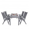 Renaissance Outdoor Patio Hand-scraped Wood 5-piece Dining Set with Reclining Chairs - White BG