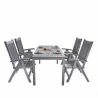 Renaissance Outdoor Patio Hand-scraped Wood 5-piece Dining Set with Reclining Chairs - White BG - Renaissance Outdoor Patio Hand-scraped Wood 5-piece Dining Set with Reclining Chairs - White BG
