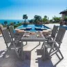 Renaissance Outdoor Patio Hand-scraped Wood 5-piece Dining Set with Reclining Chairs - Lifstyle - Renaissance Outdoor Patio Hand-scraped Wood 5-piece Dining Set with Reclining Chairs - Lifstyle