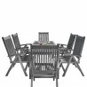 Renaissance Outdoor Patio Hand-scraped Wood 7-piece Dining Set with Reclining Chairs - White BG - Renaissance Outdoor Patio Hand-scraped Wood 7-piece Dining Set with Reclining Chairs - White BG