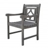 Renaissance Outdoor Wood Patio Dining Chair - White BG