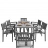 Renaissance Outdoor Patio Hand-scraped Wood 7-piece Dining Set with Stacking Chairs - White BG