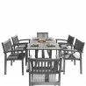 Renaissance Outdoor Patio Hand-scraped Wood 7-piece Dining Set with Stacking Chairs - White BG - Renaissance Outdoor Patio Hand-scraped Wood 7-piece Dining Set with Stacking Chairs - White BG