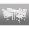 Bradley Eco-friendly 7-piece Outdoor White Hardwood Dining Set with Rectangle Table and Arm Chairs