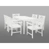Bradley Eco-friendly 7-piece Outdoor White Hardwood Dining Set with Rectangle Table and Arm Chairs - Bradley Eco-friendly 7-piece Outdoor White Hardwood Dining Set with Rectangle Table and Arm Chairs