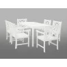 Bradley Eco-friendly 7-piece Outdoor White Hardwood Dining Set with Rectangle Table and Arm Chairs - Bradley Eco-friendly 7-piece Outdoor White Hardwood Dining Set with Rectangle Table and Arm Chairs
