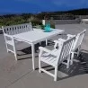 Bradley Outdoor 4-piece Wood Patio Dining Set with 4-foot Bench in White - Lifetyle - Bradley Outdoor 4-piece Wood Patio Dining Set with 4-foot Bench in White - Lifetyle