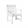 Bradley Outdoor Wood Patio Dining Chair - White BG