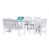 Bradley Outdoor 6-piece Wood Patio Dining Set with 4-foot Bench in White - White BG