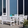 Bradley Outdoor 6-piece Wood Patio Dining Set with 4-foot Bench in White - Lifestyle