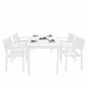 Bradley Outdoor Patio Wood 5-piece Dining Set with Stacking Chairs - White bG - Bradley Outdoor Patio Wood 5-piece Dining Set with Stacking Chairs - White bG