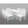 Bradley Eco-friendly 7-piece Outdoor White Hardwood Dining Set - Bradley Eco-friendly 7-piece Outdoor White Hardwood Dining Set