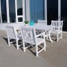 Bradley Outdoor 5-piece Wood Patio Dining Set in White - Lifestyle