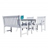 Bradley Outdoor 4-piece Wood Patio Dining Set with 4-foot Bench in White - White BG