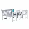 Bradley Outdoor 4-piece Wood Patio Dining Set with 4-foot Bench in White - White BG - Bradley Outdoor 4-piece Wood Patio Dining Set with 4-foot Bench in White - White BG
