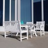Bradley Outdoor 4-piece Wood Patio Dining Set with 4-foot Bench in White - Lifestyle