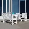 Bradley Outdoor 4-piece Wood Patio Dining Set with 4-foot Bench in White - Lifestyle - Bradley Outdoor 4-piece Wood Patio Dining Set with 4-foot Bench in White - Lifestyle