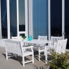 Bradley Outdoor 6-piece Wood Patio Dining Set with 4-foot Bench in White - Lifestyle