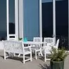 Bradley Outdoor 6-piece Wood Patio Dining Set with 4-foot Bench in White - Lifestyle - Bradley Outdoor 6-piece Wood Patio Dining Set with 4-foot Bench in White - Lifestyle