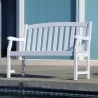 Bradley Outdoor Wood Patio 4-foot Bench in White - Bradley Outdoor Wood Patio 4-foot Bench in White
