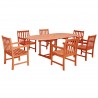 Malibu Outdoor 7-piece Wood Patio Dining Set with Extension Table - White BG