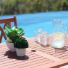 Vifah Malibu Outdoor Wood Patio Dining Extension Table - Tabel Close-Up
