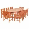 Malibu Outdoor 9-piece Wood Patio Dining Set with Extension Table - White BG - Malibu Outdoor 9-piece Wood Patio Dining Set with Extension Table - White BG