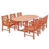 Malibu Outdoor 7-piece Wood Patio Dining Set with Extension Table - White BG